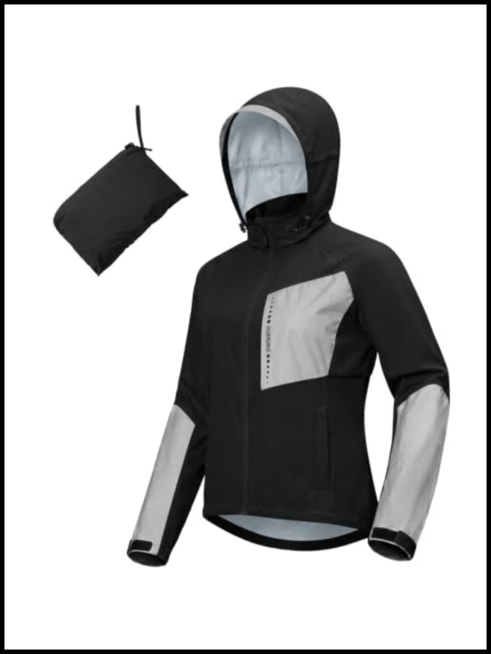 Oumurs Women's Lightweight Waterproof Cycling Rain Jacket Hood Packable